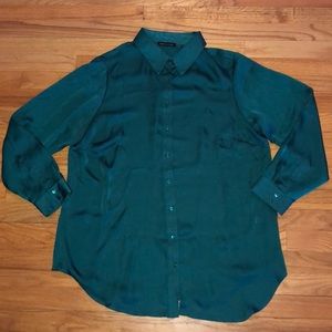 Violet & Claire Green Button Down Blouse Top